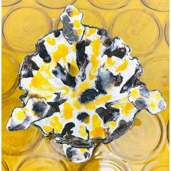 Vintage 1970s footed ashtray, wrought iron, free form brutalist shape - Picture 8 of 10